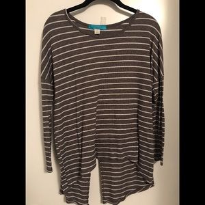 Striped long sleeve top